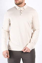 Premium Mercerised Long Sleeve Polo “Toni” Beige