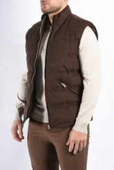 Padded Suede Bodywamer "Vareno" Deep Brown