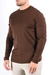 Mercerised Luxe Longsleeve T-shirt Deep Brown