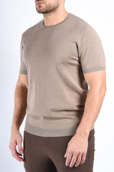 Premium Knit T-shirt “Kyan” Taupe