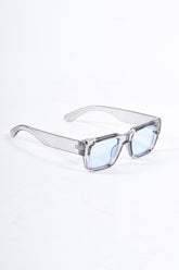 Bold Square Sunglasses Grey Transparant / Blue Glasses