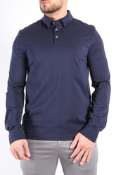 Premium Mercerised Long Sleeve Polo “Toni” Navy Blue