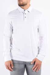 Premium Mercerised Long Sleeve Polo “Toni” White