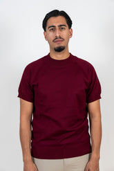 Turtle Neck Knit T-Shirt Bordeaux
