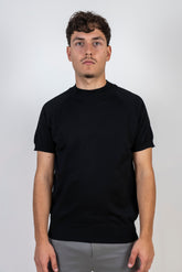 Turtle Neck Knit T-Shirt Black