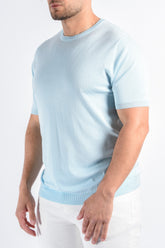 Premium Knit T-shirt “Kyan” Ice Blue