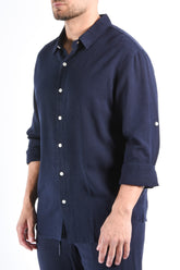 Premium Linnen Shirt Navy Blue
