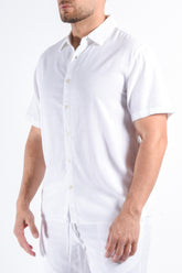 Premium Linnen Short Sleeve Shirt White