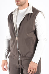 Premium Reversible Bodywarmer “Varallo” Brown / Light Beige